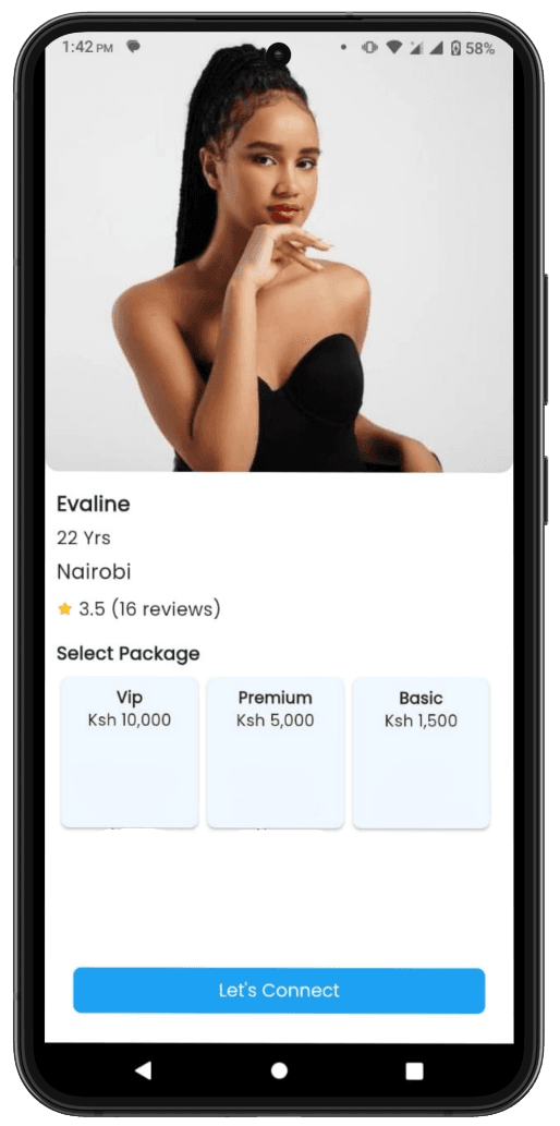 Lux app booking interface