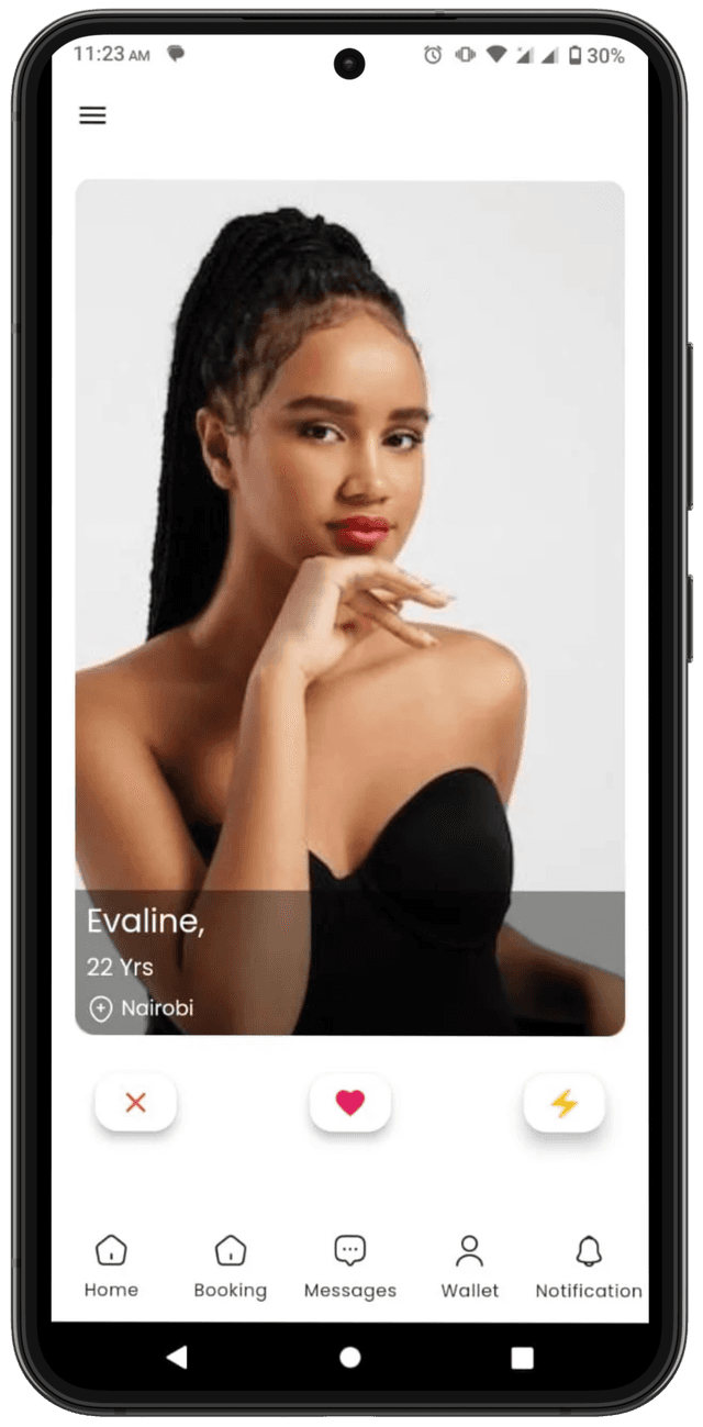 Lux app swipe interface